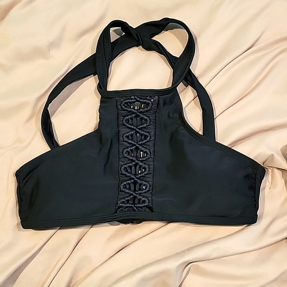 Brand New No Tags - Swimsuit Top - High Neck Tie Back - Picture 1 of 6